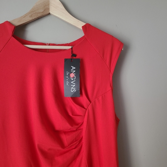 ANGVNS | Orange Stretchy Bodycon Cocktail Dress - Picture 6 of 7